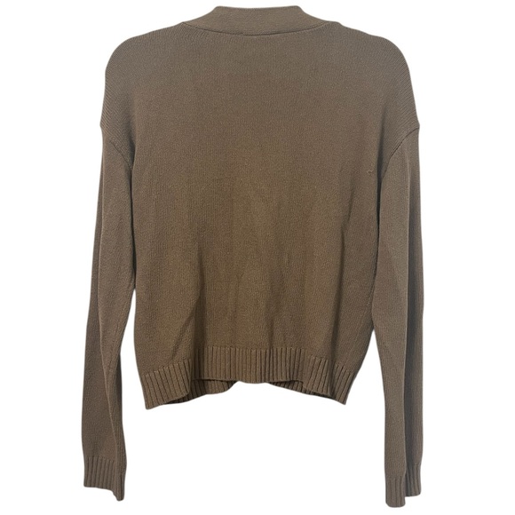 CYRUS Taupe Brown Button Down Cropped Cardigan Size M - Picture 3 of 5